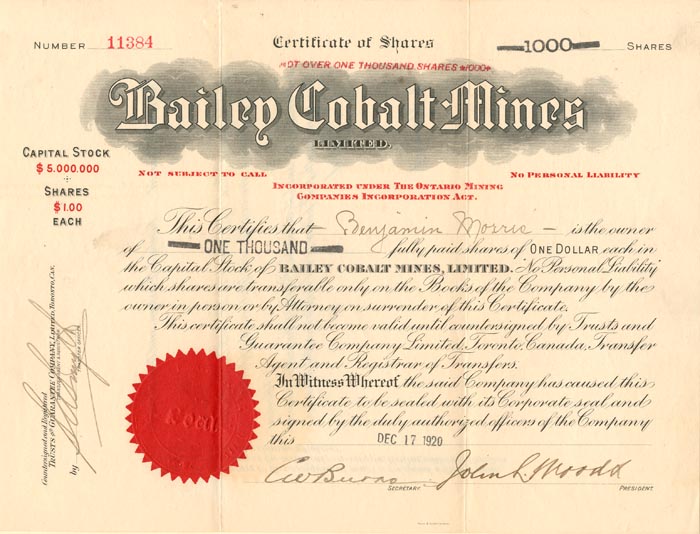 Bailey Cobalt Mines Limited